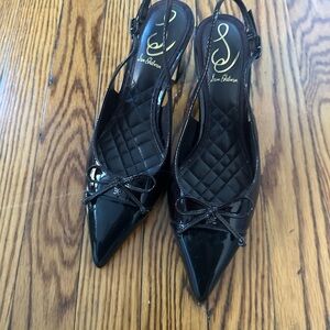 Sam Edelman Black and Chocolate Berry Slingback Heels